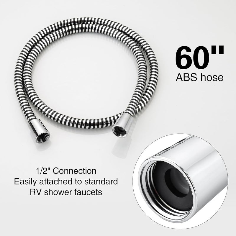 LavishStream RV Shower Faucet with Handheld Showerhead & Hose, 4" ABS Shower Set, Leak & Rust Resistant for RV Camper Motorhome Travel Trailer (Chrome, Indoor/Outdoor Use) - Image 4